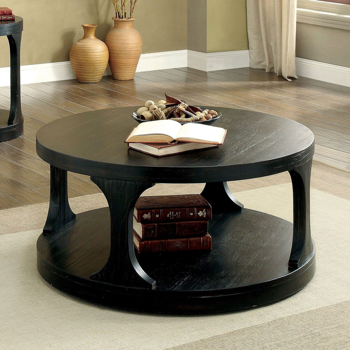 Carrie Antique Black Coffee Table from Furniture of America - Luna Furniture