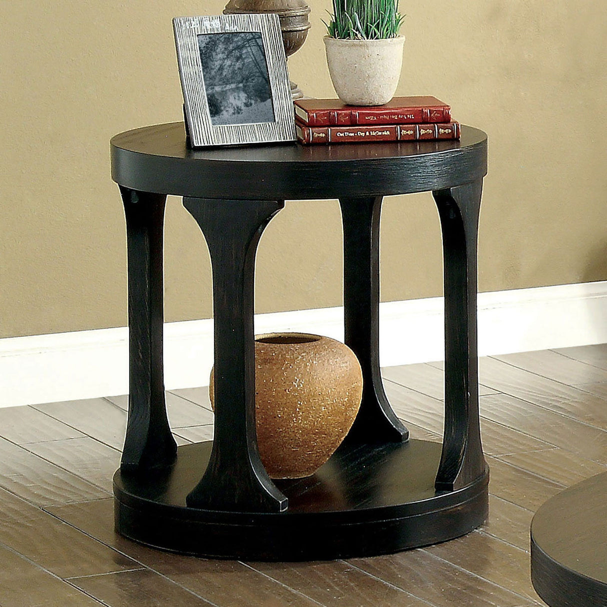 Carrie Antique Black End Table from Furniture of America - Luna Furniture