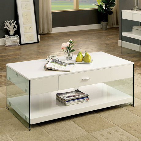 Raya White Coffee Table from Furniture of America - Luna Furniture