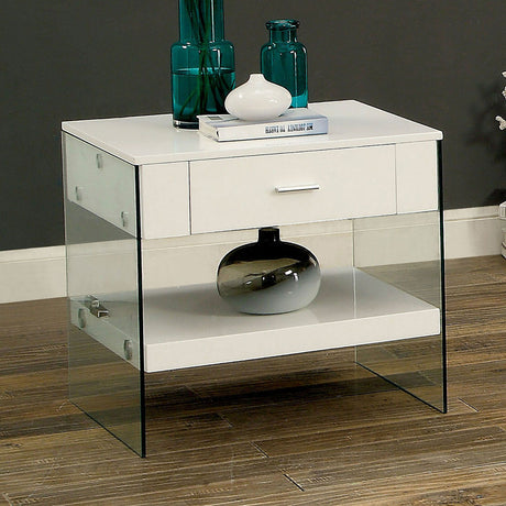 Raya White End Table from Furniture of America - Luna Furniture