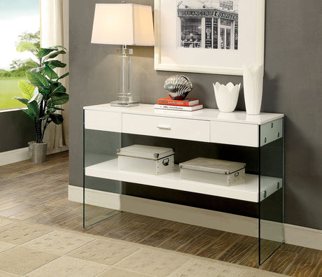 Raya White Sofa Table from Furniture of America - Luna Furniture