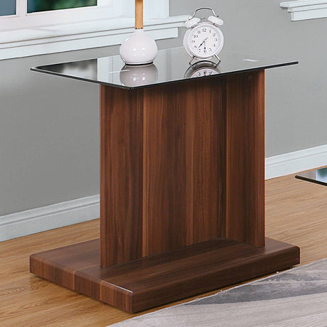 Mannedorf Black/Dark Walnut End Table from Furniture of America - Luna Furniture