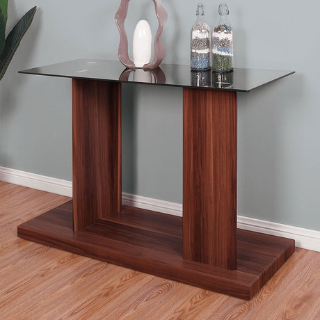 Mannedorf Black/Dark Walnut Sofa Table from Furniture of America - Luna Furniture