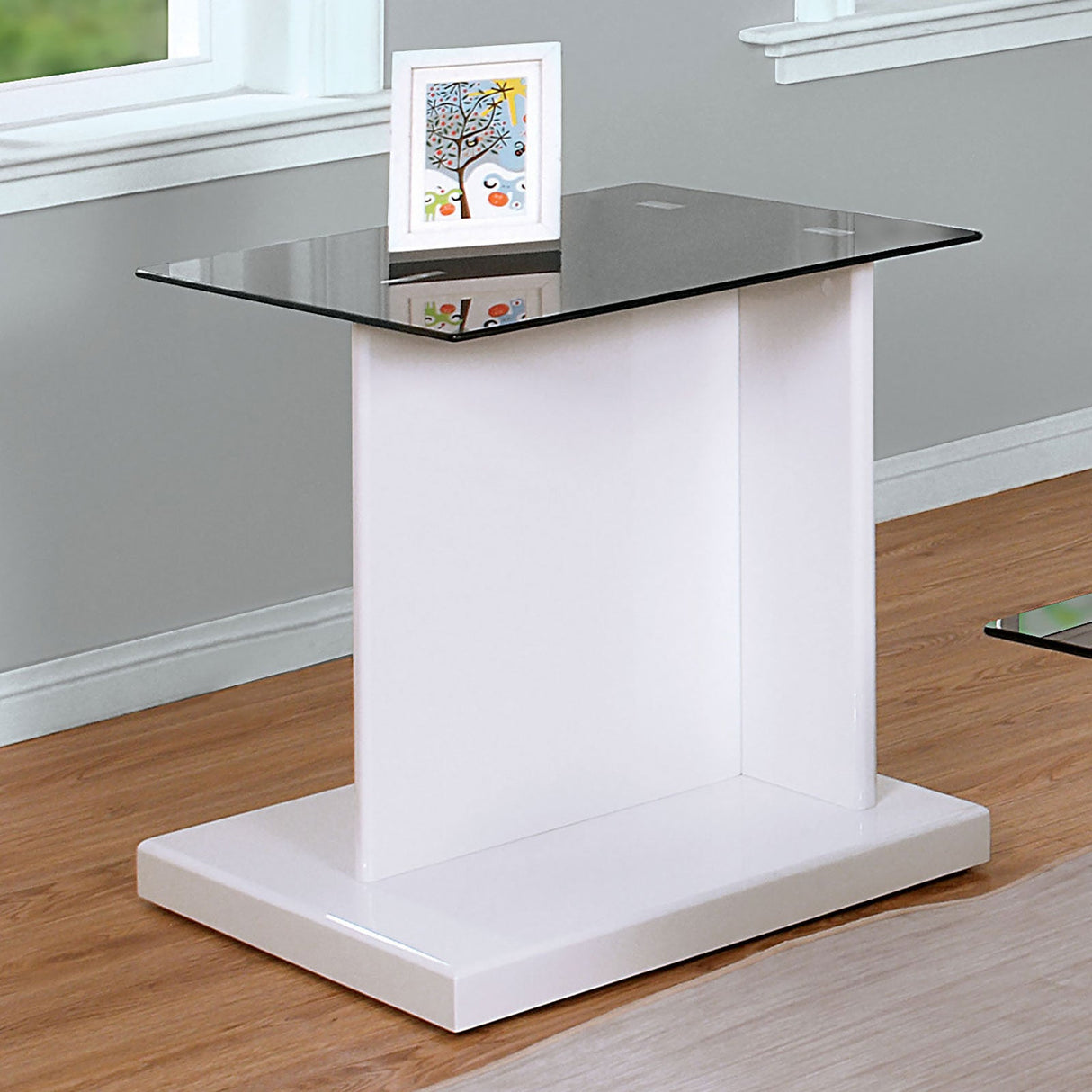 Mannedorf Black/White End Table from Furniture of America - Luna Furniture