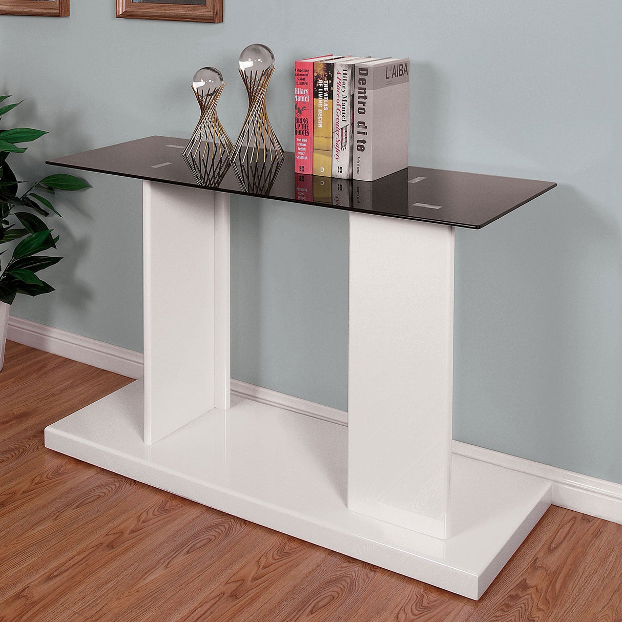 Mannedorf Black/White Sofa Table from Furniture of America - Luna Furniture