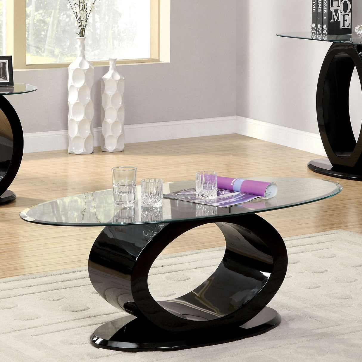 Lodia Black Coffee Table from Furniture of America - Luna Furniture