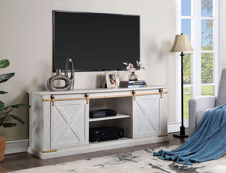 Borrego Antique White TV Console from Furniture of America - Luna Furniture