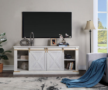 Borrego Antique White TV Console from Furniture of America - Luna Furniture