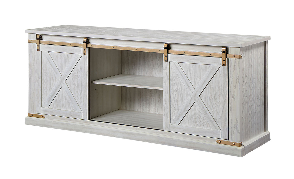 Borrego Antique White TV Console from Furniture of America - Luna Furniture