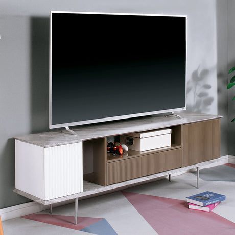 Blair Champagne/White/Gray TV Stand from Furniture of America - Luna Furniture