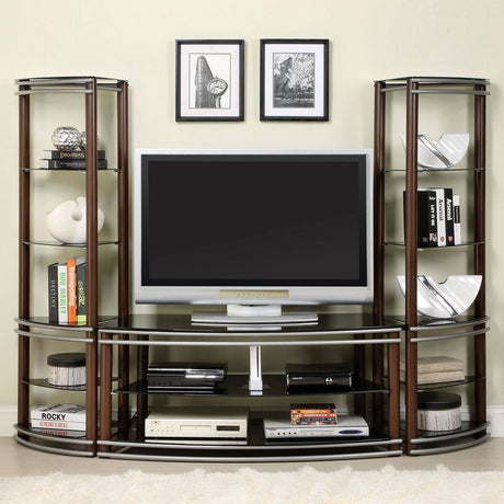 Silver Creek Brown/Silver TV Console from Furniture of America - Luna Furniture