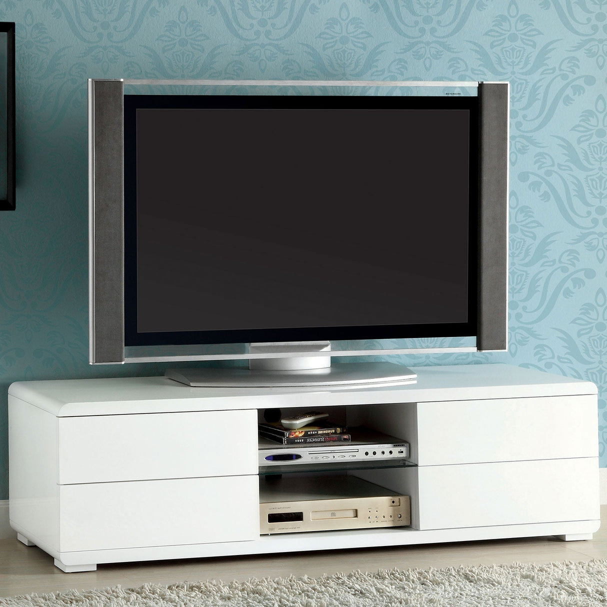 Cerro White TV Console from Furniture of America - Luna Furniture