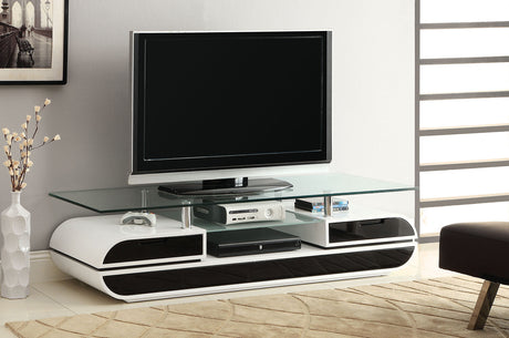 Evos Black/White TV Console from Furniture of America - Luna Furniture