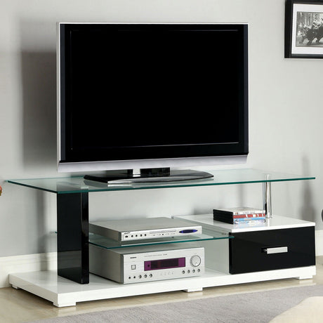 Egaleo Black/White TV Console from Furniture of America - Luna Furniture