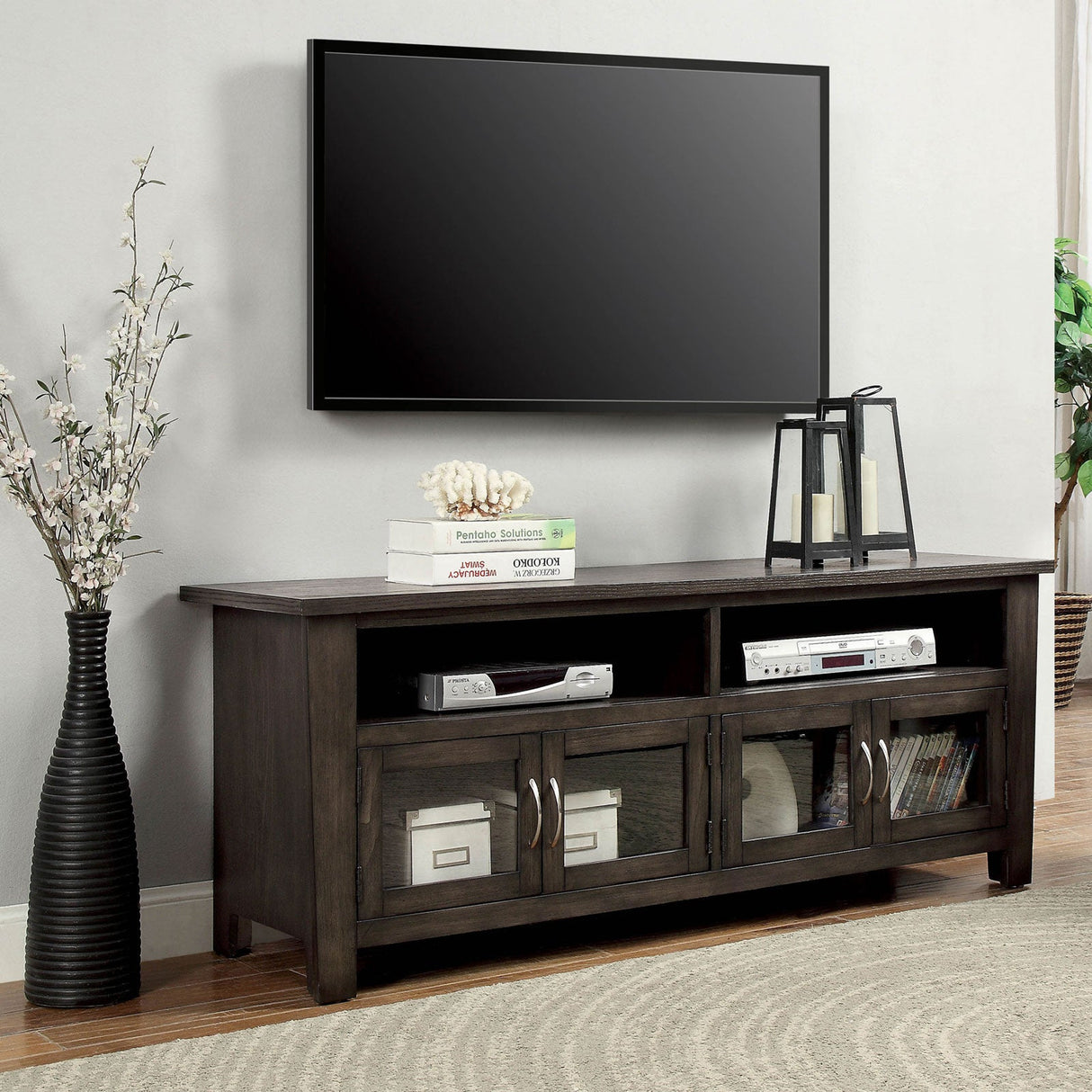 Alma Gray 60" Tv Stand from Furniture of America - Luna Furniture