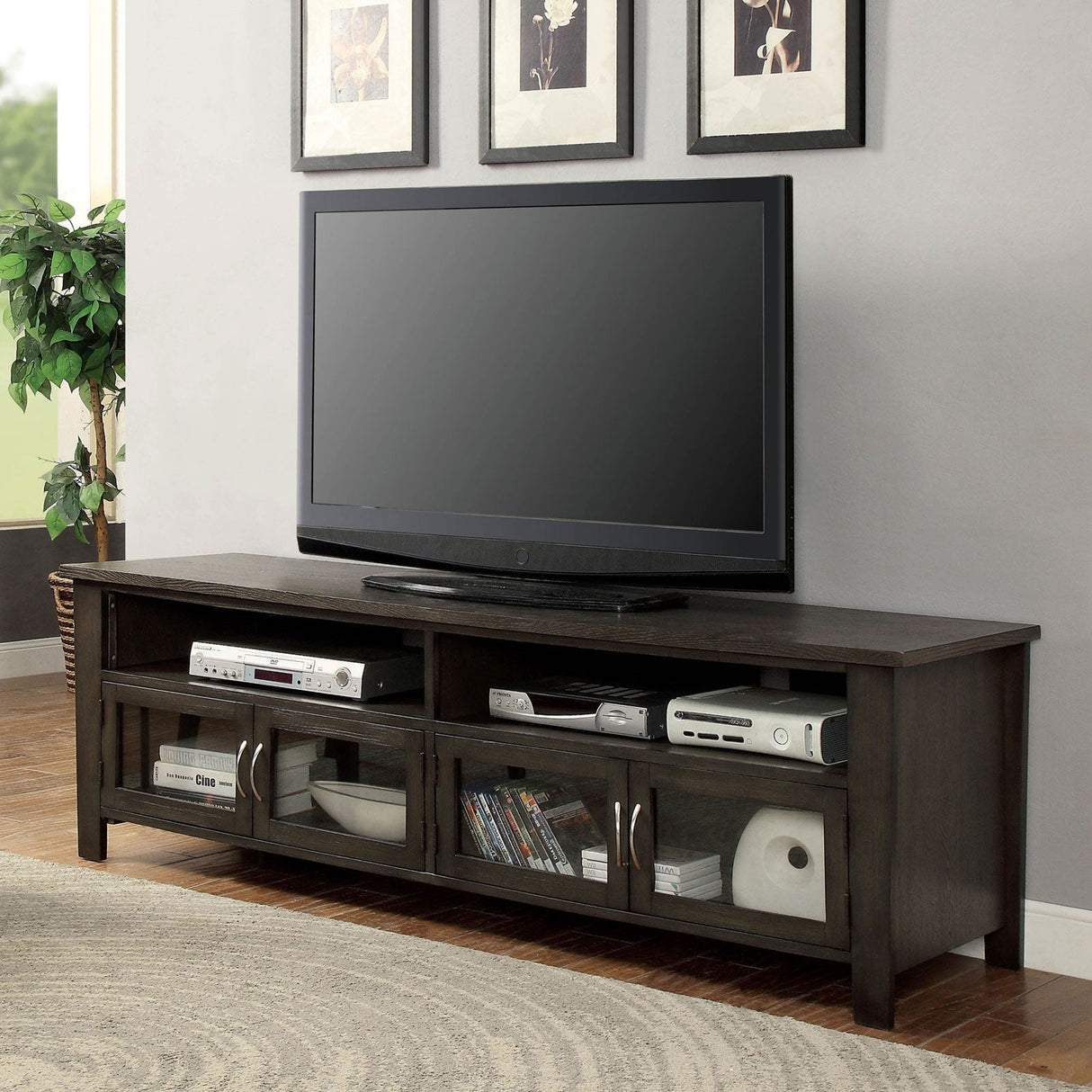 Alma Gray 72" Tv Stand from Furniture of America - Luna Furniture