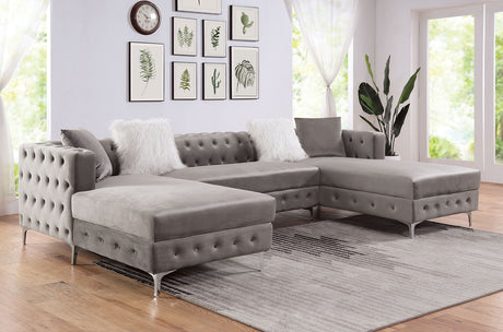 Ciabattoni Gray Ottoman from Furniture of America - Luna Furniture