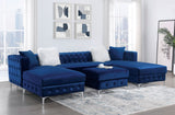 Ciabattoni Navy Sectional from Furniture of America - Luna Furniture