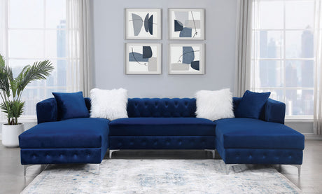 Ciabattoni Navy Sectional from Furniture of America - Luna Furniture