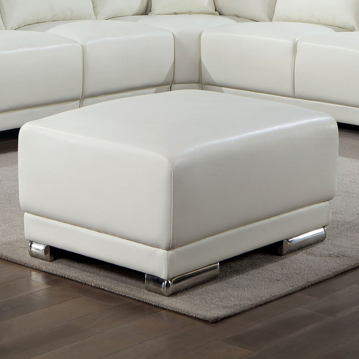 Althea White Ottoman from Furniture of America - Luna Furniture