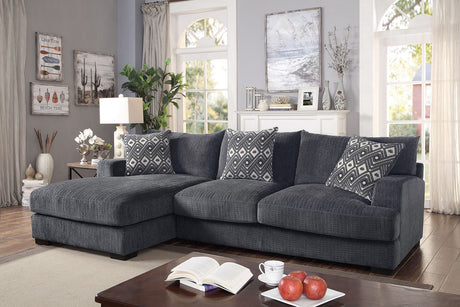 Kaylee Gray L-Sectional w/ Left Chaise from Furniture of America - Luna Furniture