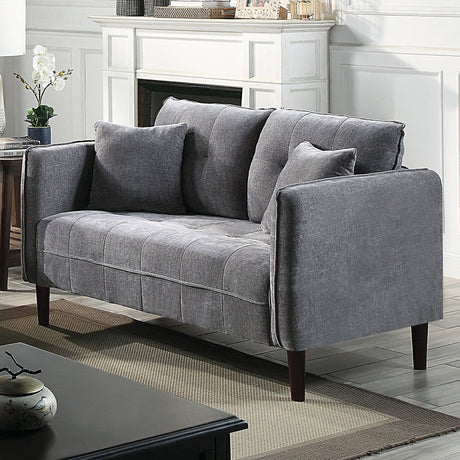 Lynda Dark Gray Loveseat from Furniture of America - Luna Furniture