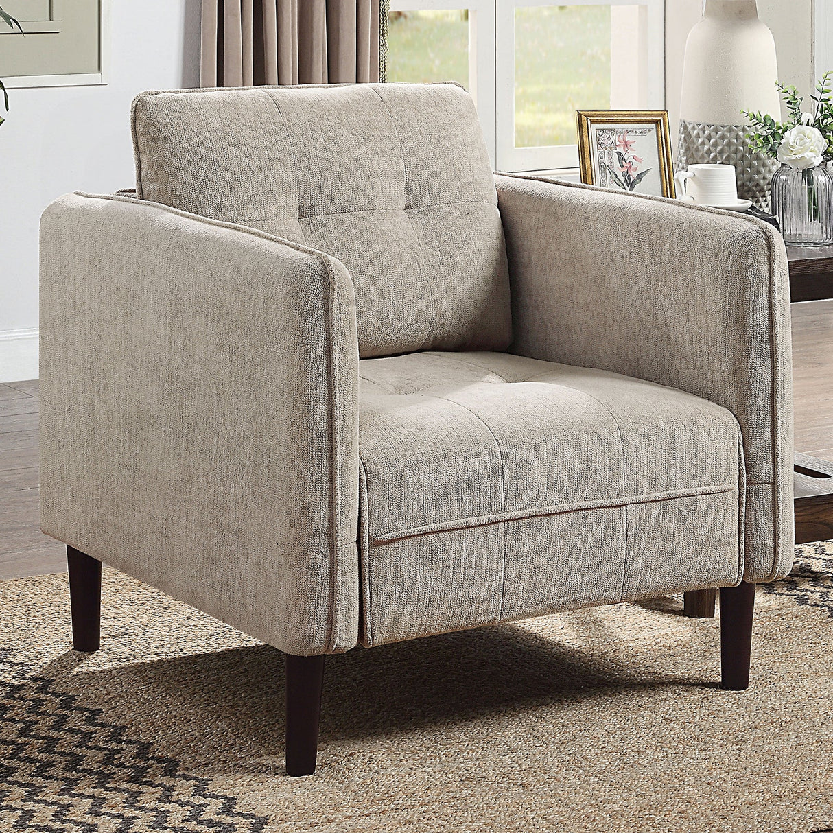 Lynda Light Gray Chair from Furniture of America - Luna Furniture