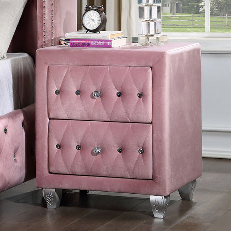 Zohar Pink Night Stand from Furniture of America - Luna Furniture