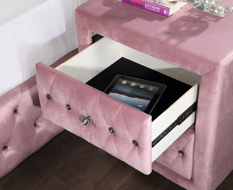 Zohar Pink Night Stand from Furniture of America - Luna Furniture