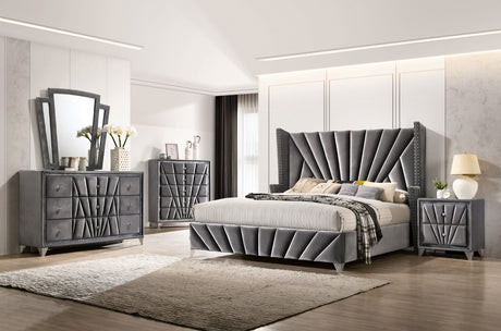 Carissa Gray Queen Bed from Furniture of America - Luna Furniture