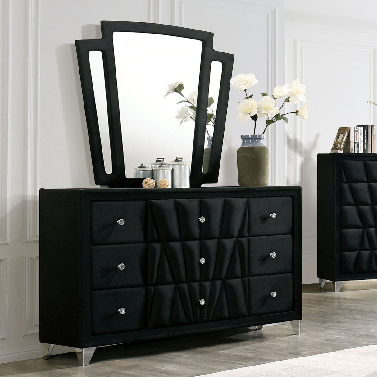 Carissa Black Dresser from Furniture of America - Luna Furniture