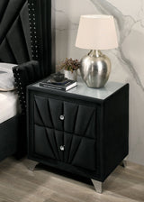 Carissa Black Night Stand from Furniture of America - Luna Furniture