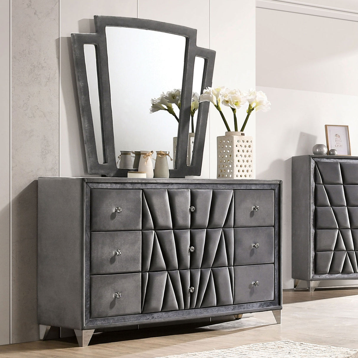 Carissa Gray Mirror from Furniture of America - Luna Furniture