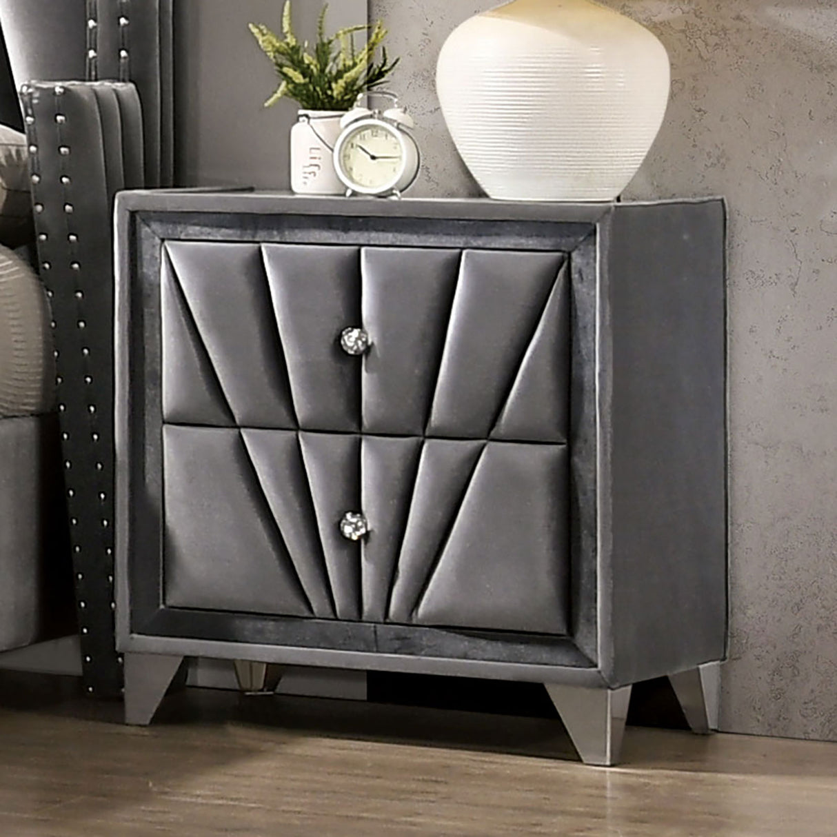 Carissa Gray Night Stand from Furniture of America - Luna Furniture