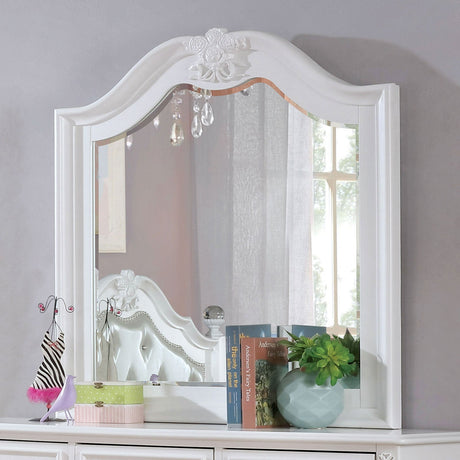 Belva White Mirror from Furniture of America - Luna Furniture