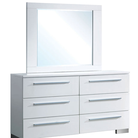 Clementine Glossy White Mirror from Furniture of America - Luna Furniture