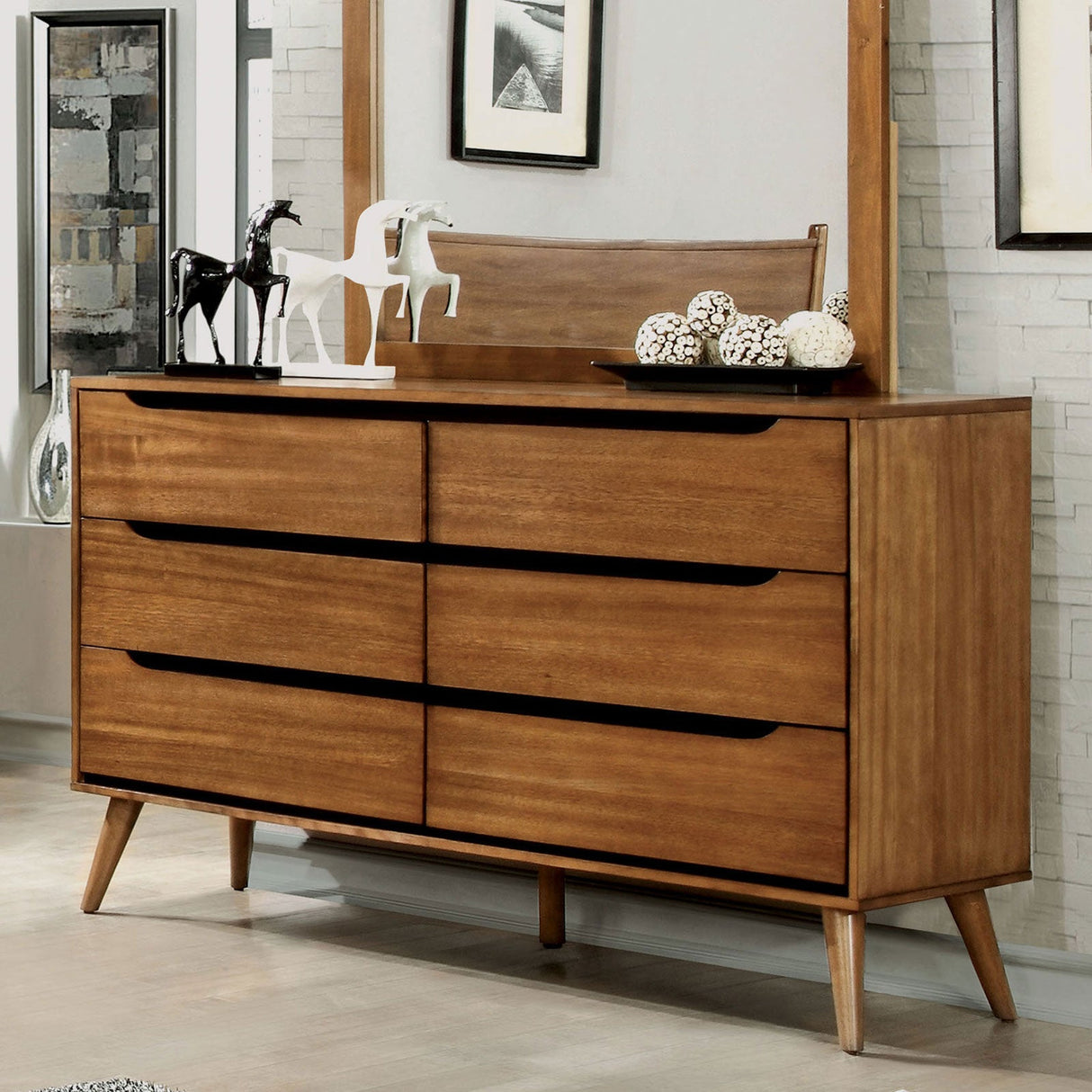 Lennart Oak Dresser from Furniture of America - Luna Furniture