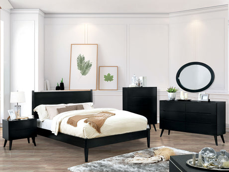 Lennart Black Oval Mirror from Furniture of America - Luna Furniture