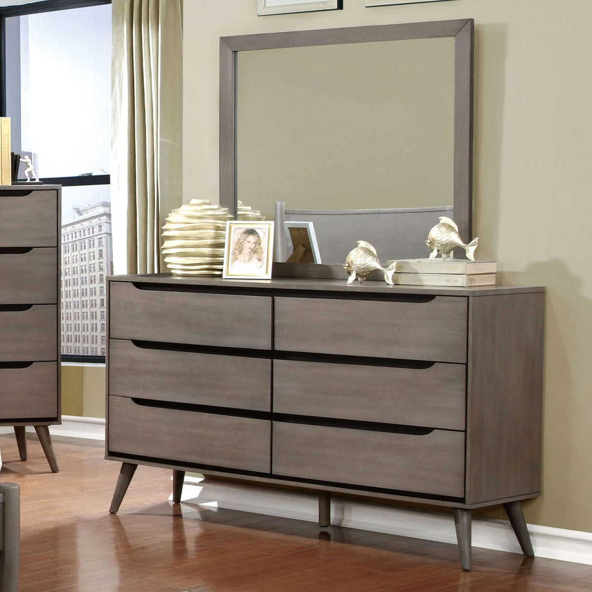 Lennart Gray Dresser from Furniture of America - Luna Furniture