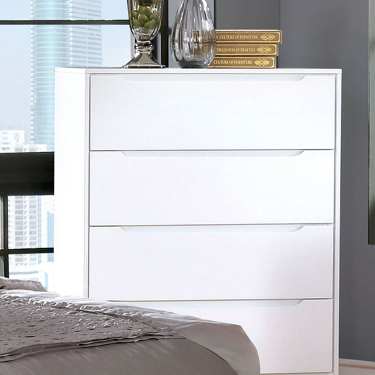 Lennart White Chest from Furniture of America - Luna Furniture