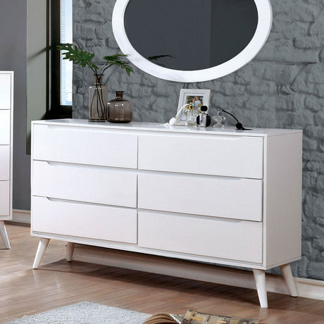 Lennart White Dresser from Furniture of America - Luna Furniture