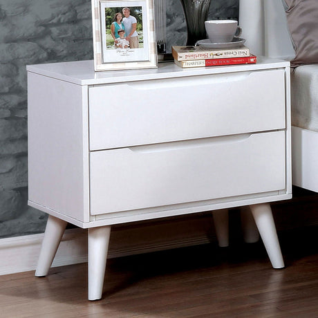 Lennart White Night Stand from Furniture of America - Luna Furniture