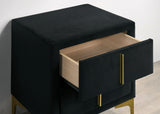 Florizel Black Night Stand from Furniture of America - Luna Furniture