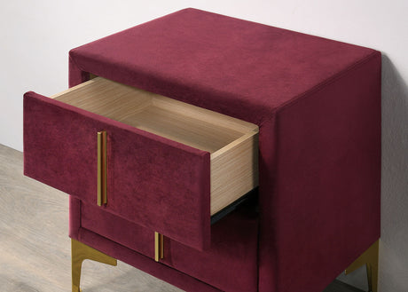 Florizel Red/Gold Night Stand from Furniture of America - Luna Furniture