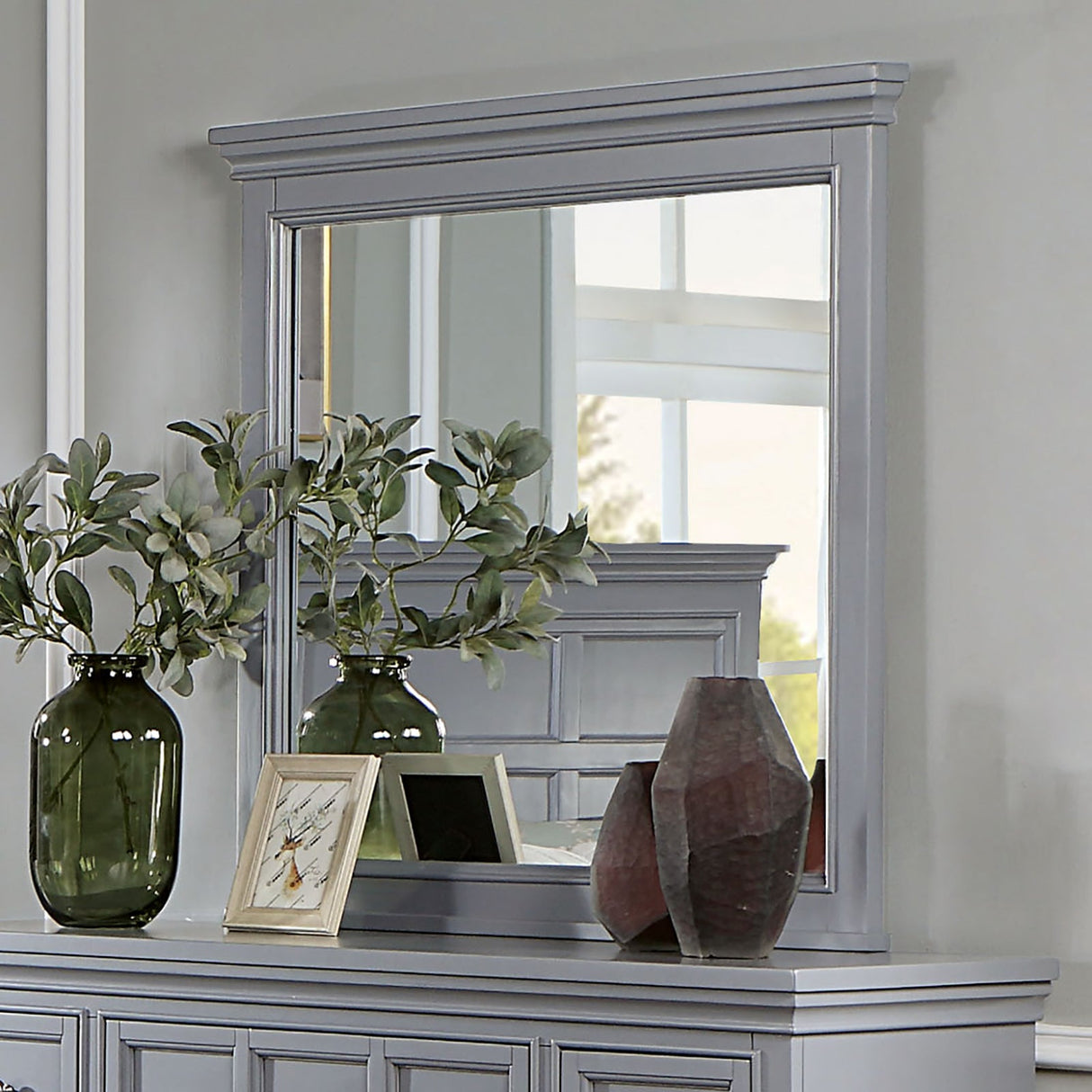 Castlile Gray Mirror from Furniture of America - Luna Furniture