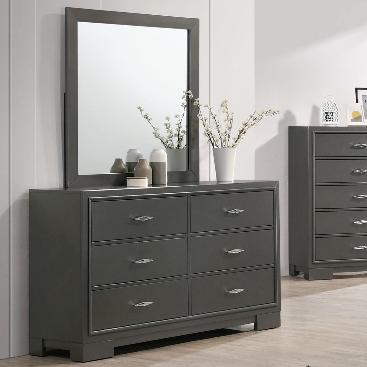 Alison Metallic Gray Dresser from Furniture of America - Luna Furniture