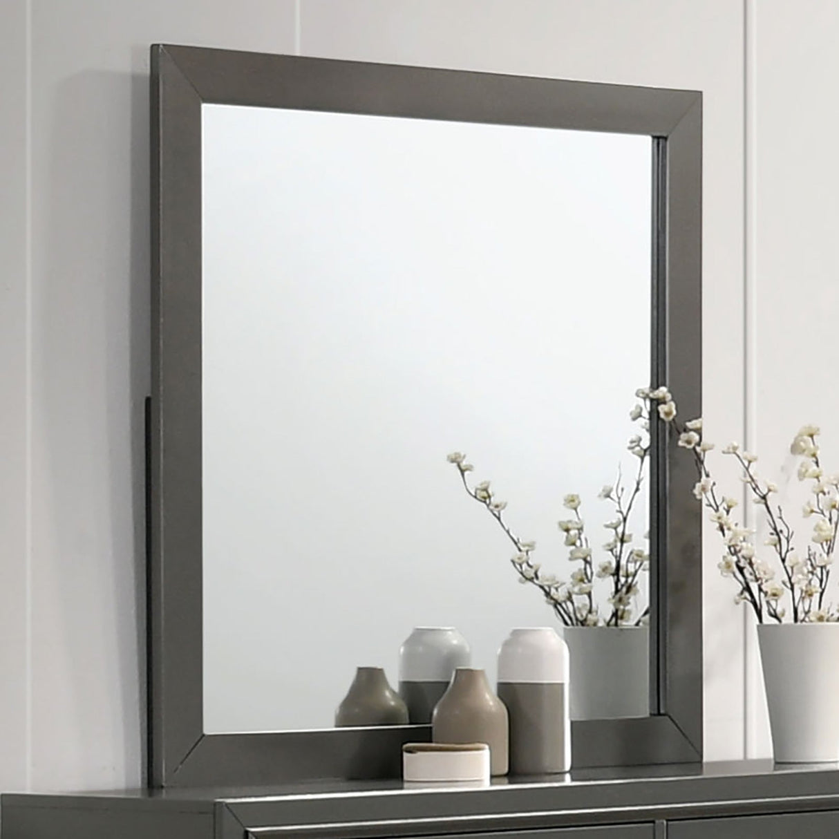 Alison Metallic Gray Mirror from Furniture of America - Luna Furniture