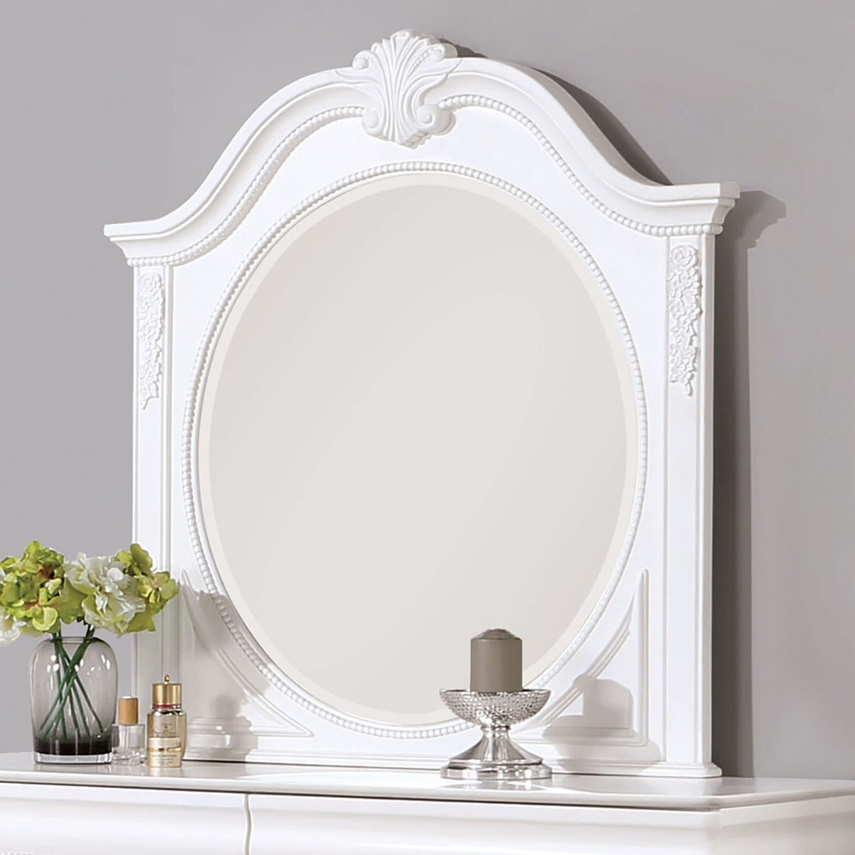 Alecia White Mirror from Furniture of America - Luna Furniture