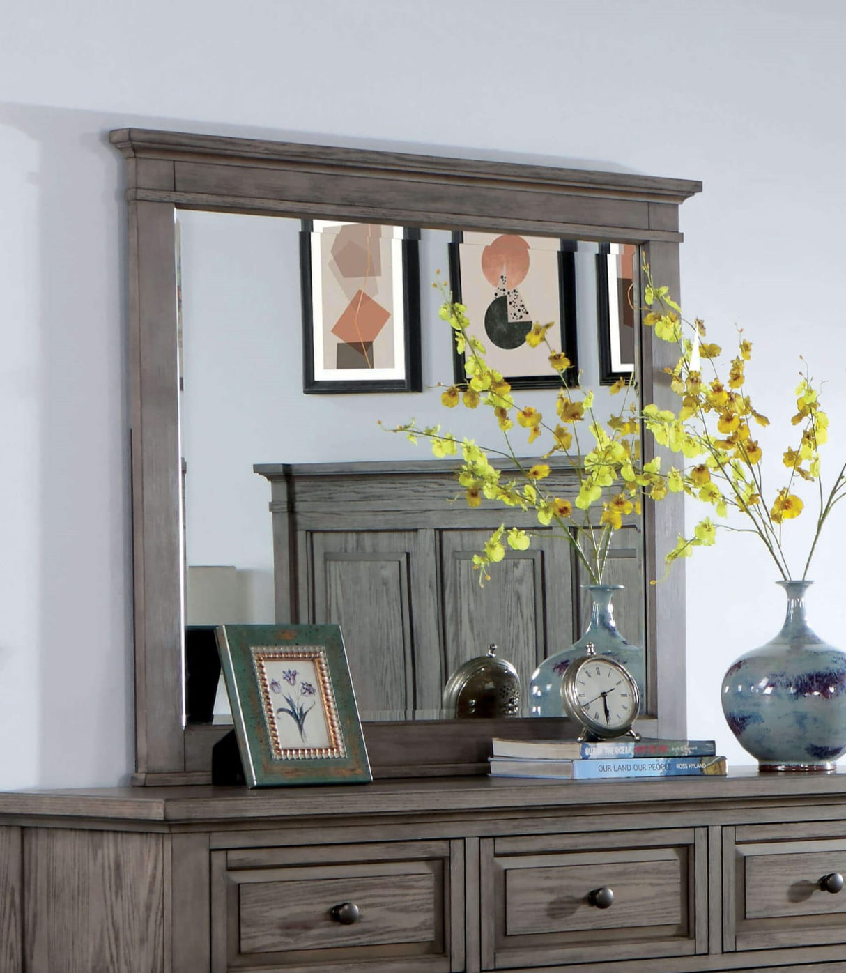 Durango Warm Gray Mirror from Furniture of America - Luna Furniture