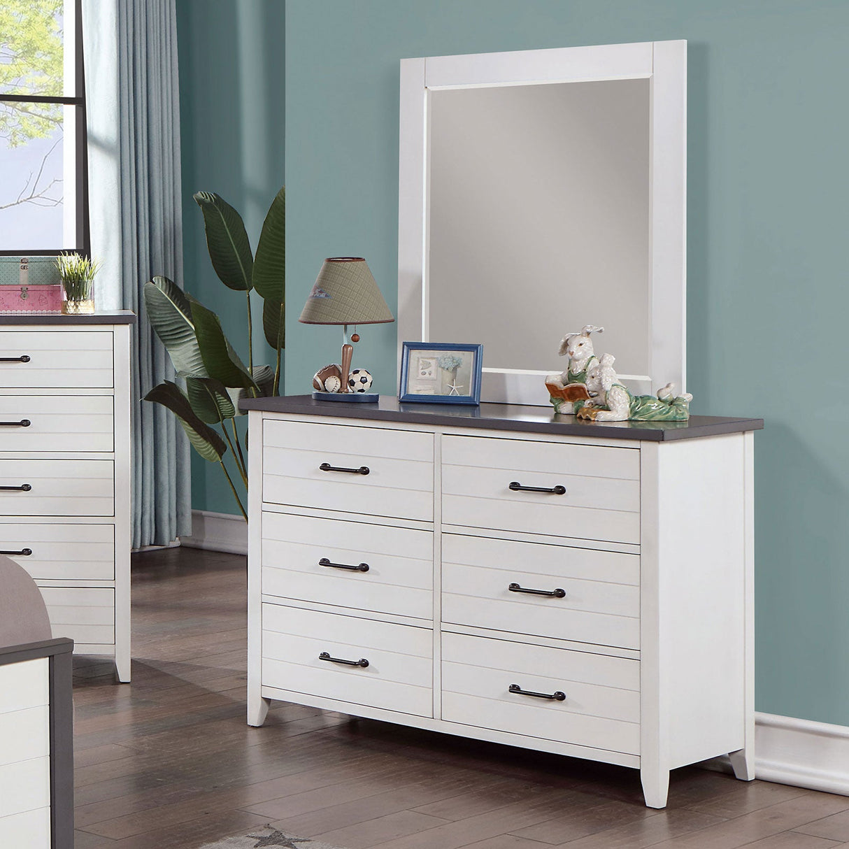 Priam White/Gray Dresser from Furniture of America - Luna Furniture